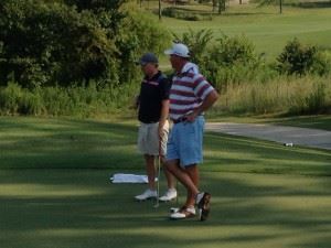 Freeman Fite (L) and Gary Wigington hold a two-shot lead going into Championship Sunday of the Sunny King Charity Classic.