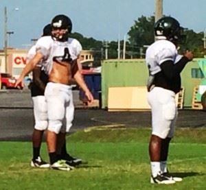 Oxford quarterback Ty Webber (4) looks over for a play during practice earlier this week.