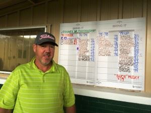 Ott Chandler (top) and David Sanders both closed strong Friday to shoot 67 and 69, respectively, in the opening round of the Calhoun County Senior Championship.