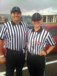 Allen Gilbert (L) will serve as referee and Kayla Rooks will work the chains during the Champions Challenge game between Carver-Montgomery and Opelika later this month. (Photo courtesy Allen Gilbert) 