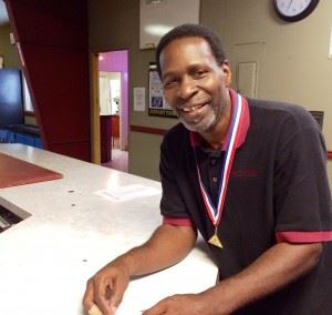 Donald Chatman rolled the high game of the Masters Games bowling competition, a 273.