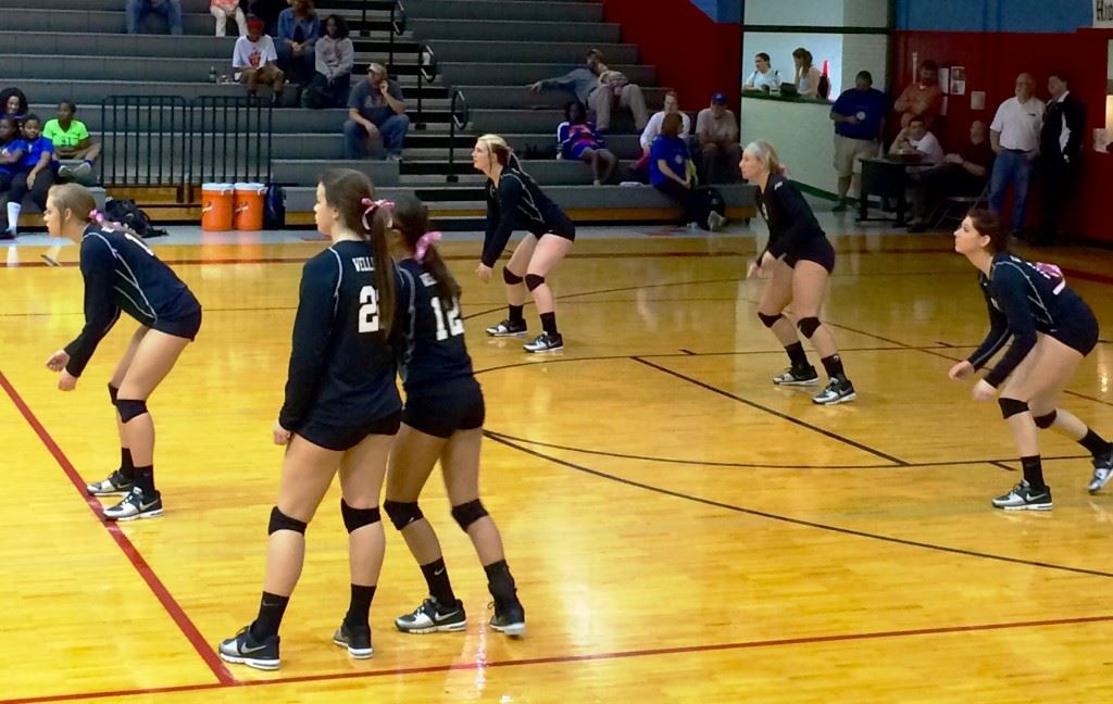 Wellborn gets ready to receive a serve from Pleasant Valley in the teams' area championship match Monday.