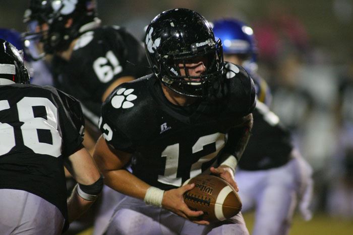 Landon Machristie (12) and Jeremiah Farmer (61) are part of a Wellborn senior class that has won 41 games and now make a sixth straight playoff appearance. (Photo by Greg McWilliams)