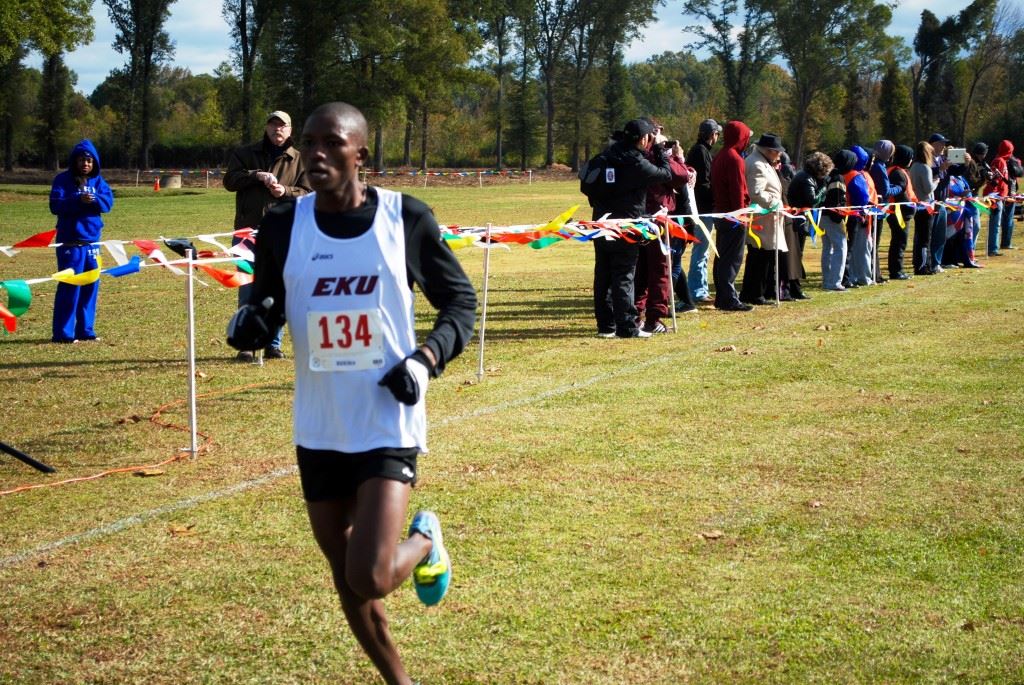 Eastern Kentucky's Ambrose Maritim won the OVC men's race in a course-record time. (Photo by Emil Loeken)