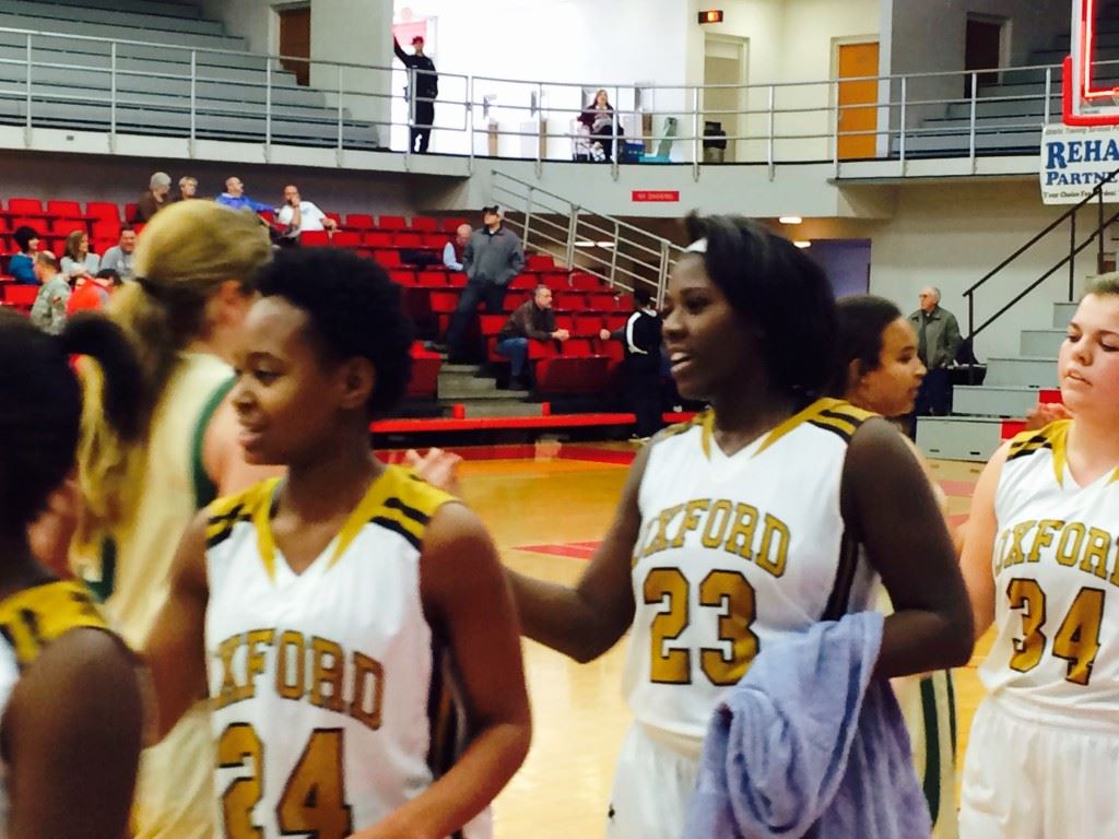 Oxford's Ebony Kelley (23) enjoyed another monster game in the post for the Yellow Jackets.