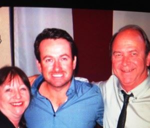 Kenny Szuch and wife Ramona visit with Graeme McDowell at the Tour star's Nona Blue Irish Pub. 