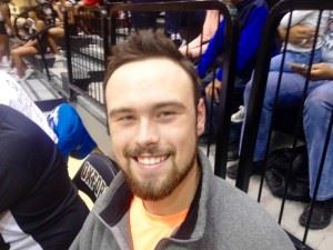 Reds pitching prospect Jackson Stephens takes in an Oxford game every chance he gets when he's home. (Photo by Brant Locklier)