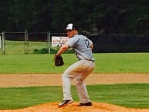 Wellborn's Landon Machristie delivers one of the 115 pitches he threw in nine-plus innings against Jacksonville Thursday.