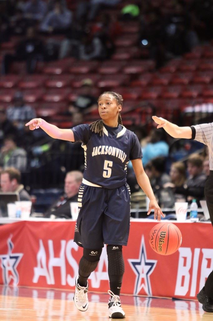 Jacksonville's Angel Kidd was a solid scorer, sharp passer and tenacious defender. (Photo by Kristen Stringer/Krisp Pics Photography)