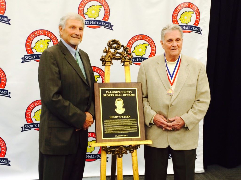 Henry O'Steen (L) and brother Gary, a 2007 inductee, form the second set of brothers enshrined in the Calhoun County Sports Hall of Fame. 