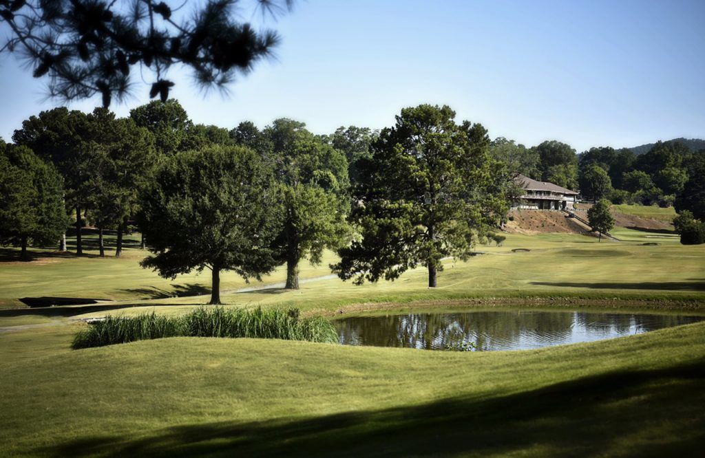 Here's a view from above Anniston Country Club's No. 10 green looking back towards the clubhouse. (All photos by Sandra Howell)