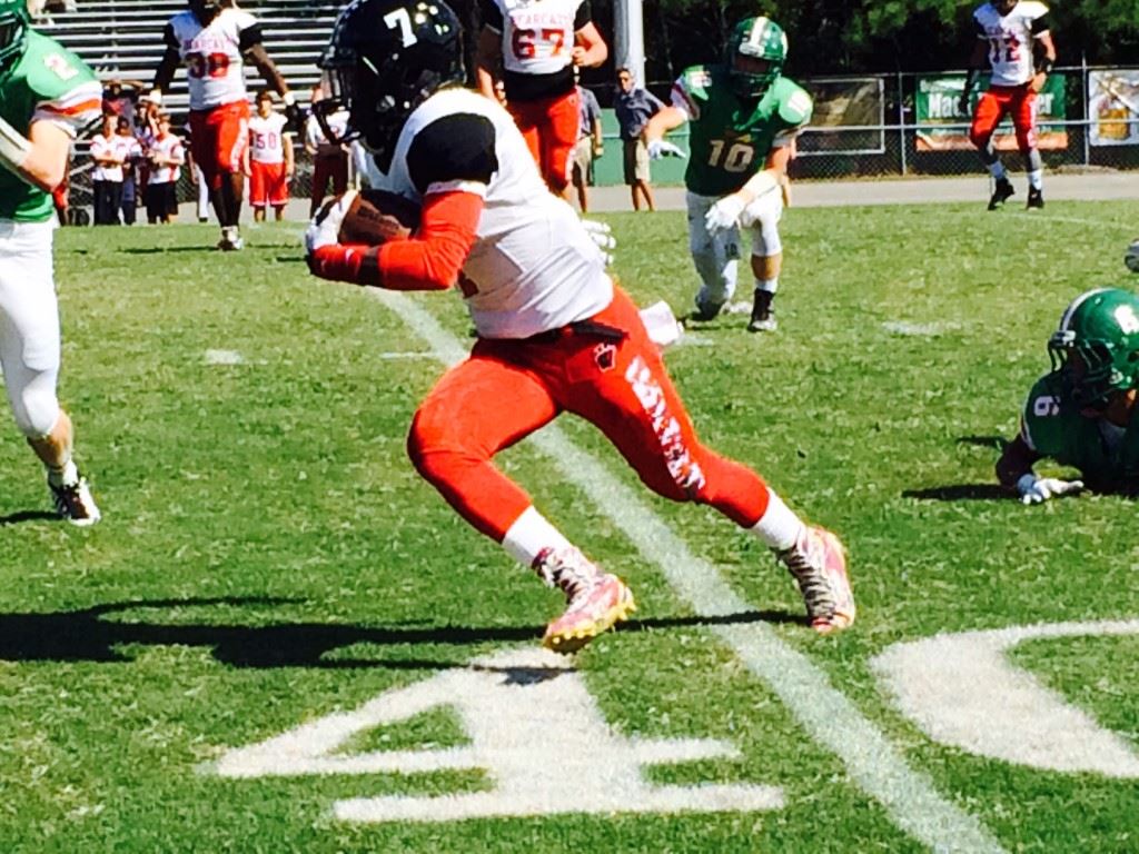 Weaver back Delo Forbes runs for yardage in a two-day victory over Ashville.