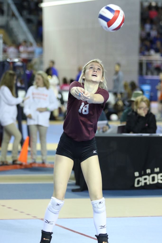 Madison Gaines had 17 kills to lead the Donoho hitters against Decatur Heritage. (Photo by Kristen Stringer/Krisp Pics Photography)