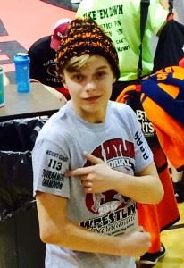 Alexandria eighth-grade B-teamer Kaleb Mathews was an unexpected champion at 113.