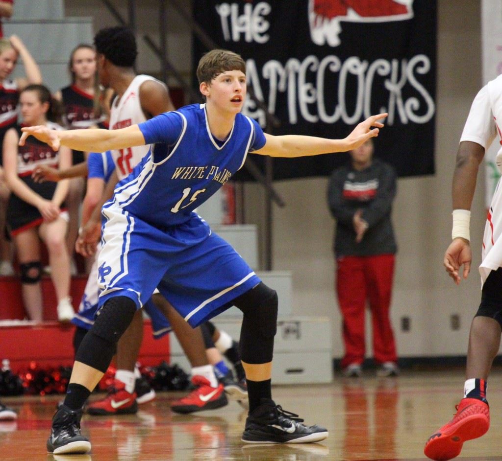 White Plains' Michael McGuirk had another big game in Saks' gym Tuesday night. 