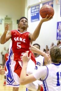 Saks leading scorer Jaylen Britt is one of the Wildcats' four left-handers and one of their two who does everything in life left-handed.