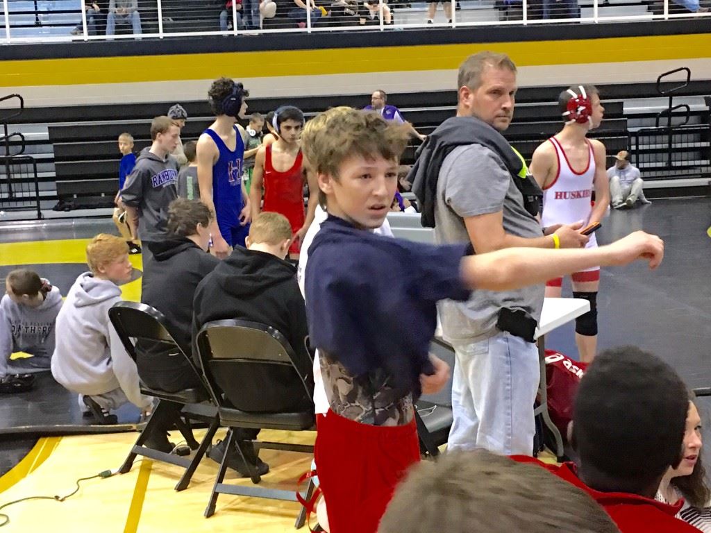 Reed Hill, an eighth-grader on the Ohatchee varsity, dominated three opponents Saturday in winning a State 14U 103 title for the East Alabama Wrestling Club.