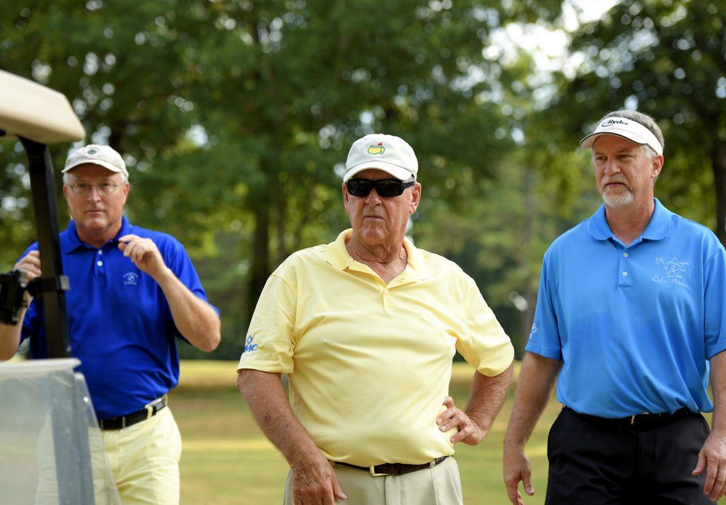 (From left) Brian Clifton, Billy Grizzard and David McFarland will play at Silver Lakes in Sunday's final round of the Sunny King Charity Classic. (Photo by Sandy Howell)