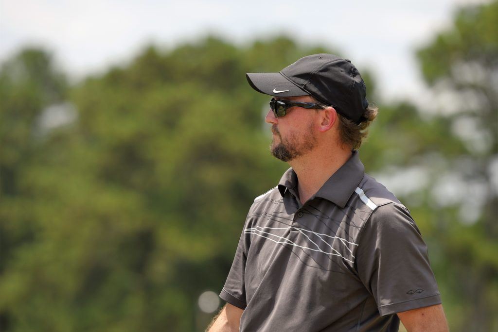 Tournament committee member Keith Howell has the responsibility of putting together the tee times for the Sunny King Charity Classic each year. (Photo by Sandra Howell) 