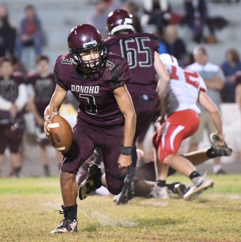 Garrett Steed had a long touchdown run and a long touchdown pass for Donoho Friday night.