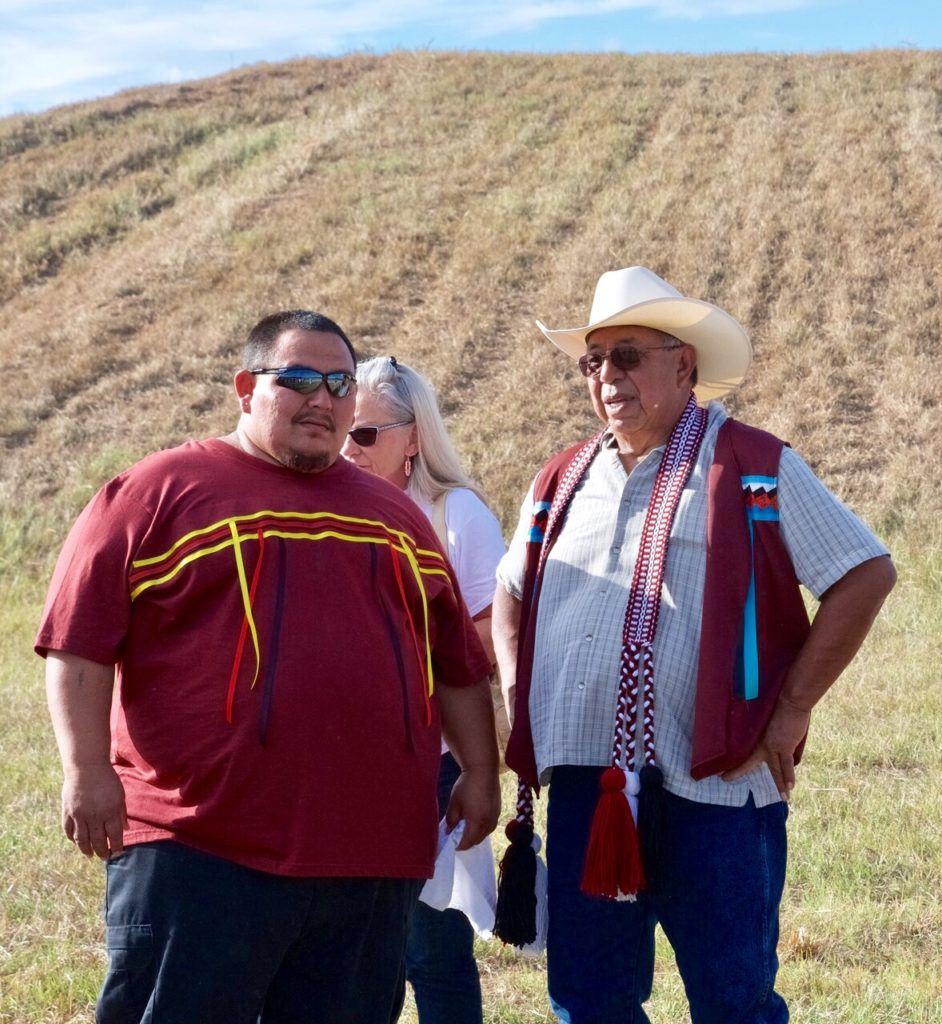 Arnold Taylor (R), representing the Abihka Ceremonial Ground, made a moving bi-lingual speech during the opening ceremonies of Choccolocco Park Sunday. (Photo by B.J. Franklin/GungHo Photos) 