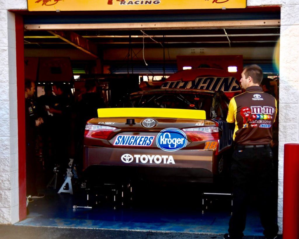 Kyle Busch qualified 14th after NASCAR pulled three Joe Gibbs cars out of inspection to correct some body manipulation. (Photo by B.J. Franklin/GungHo Photos) 