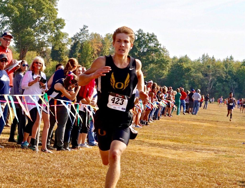 Oxford's Reed Robinson wins the boys race of the Calhoun County Cross Country Championship. (Photos by B.J. Franklin/GungHo Photos)