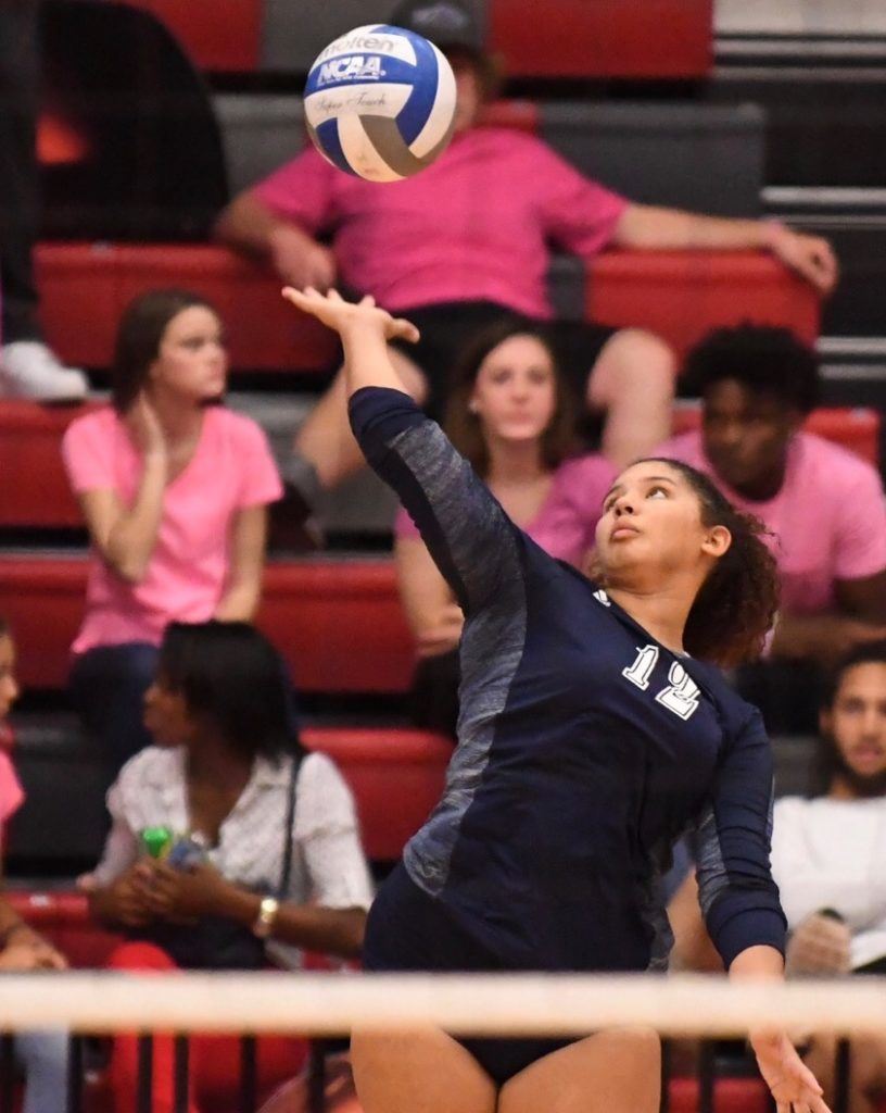 Tournament MVP Sierra Stone had 16 kills and 13 blocks in the title match, 42 kills and 25 blocks in the tournament. (All photos by B.J. Franklin/GungHo Photos)