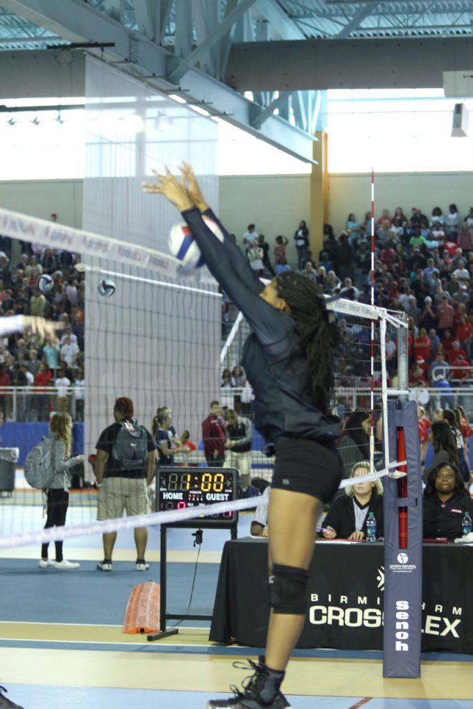 Oxford's Nyia Archie was particularly strong at the net for the Lady Yellow Jackets.