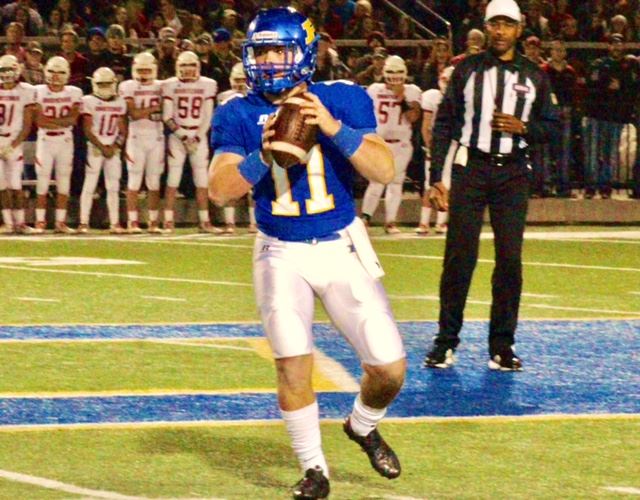 Piedmont quarterback Taylor Hayes had another big night, leading the Bulldogs into the 3A state title game by accounting for seven touchdowns. (Photos by Shannon Fagan) 