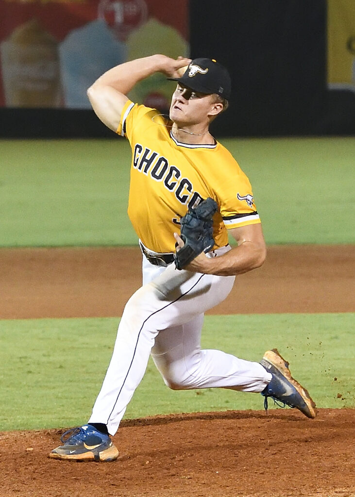 Monsters’ All-Star right-hander Will Griffith is comfortable as a starter or a reliever. “I just want to throw,” he said. (Photo by B.J. Franklin)