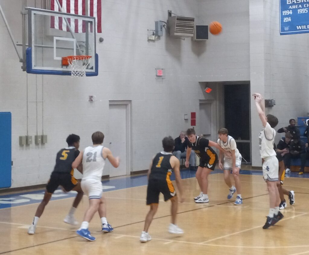 White Plains’ Luke Bussey shoots one of his six fourth-quarter free throws Tuesday against Cherokee County. He hit five and scored 11 points to help the Wildcats win 55-52. (Photo by Joe Medley)