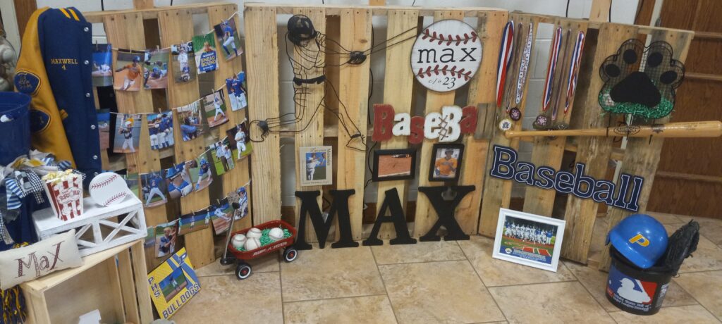 Max Hanson’s memorabilia display during Thursday’s ceremony to mark his and Piedmont teammate Jack Hayes’ signing with Snead State Community College. (Photos by Joe Medley)