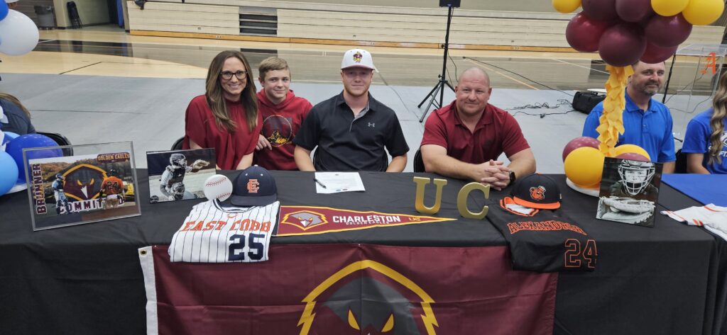 Alexandria baseball player Aiden Brunner signed Wednesday to play for College of Charleston. (Photo by Joe Medley)