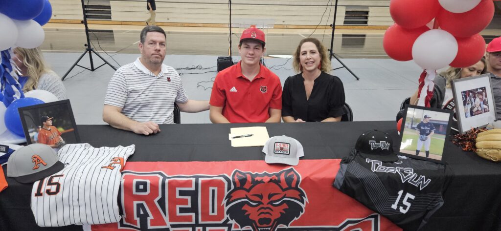 Alexandria baseball player Andrew Allen signed Wednesday to play for Arkansas State. (Photo by Joe Medley)