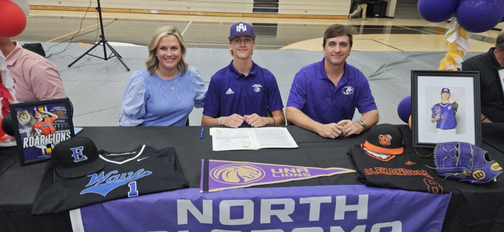 Alexandria baseball player Tripp Patterson signed Wednesday to play for North Alabama. (Photo by Joe Medley)
