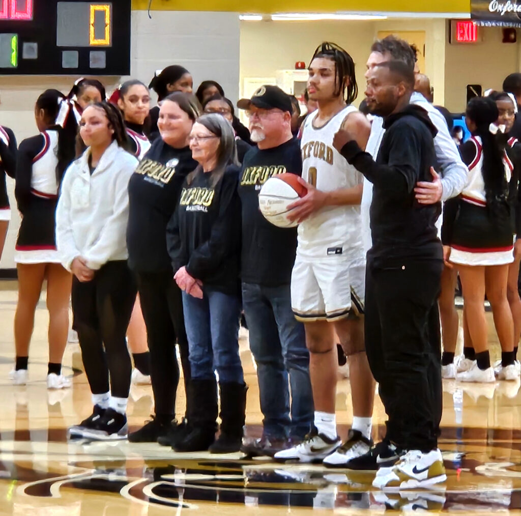 On the night Jaylen Alexander was recognized for reaching the 1,000-career-point plateau earlier this season, he poured in 33 points against Gadsden City. (Photo by Joe Medley)