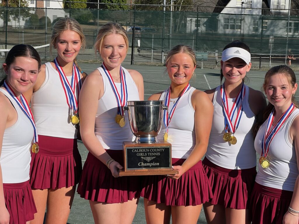 Donoho’s girls won the de facto Calhoun County tennis championship Saturday, winning eight of nine courts. (Submitted photo)
