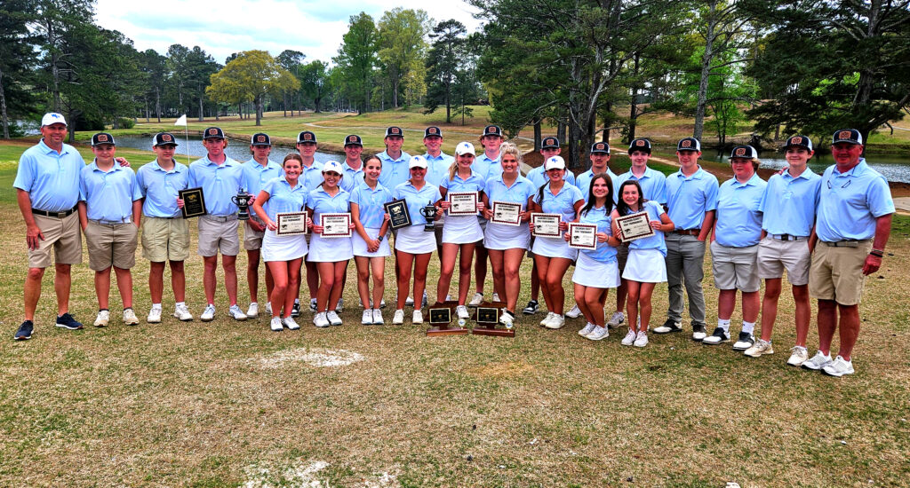 White Plains’ boys and girls won the Calhoun County golf tournament, finishing off their titles during Tuesday’s final round at Pine Hill Country Club. (Photo by Joe Medley)
