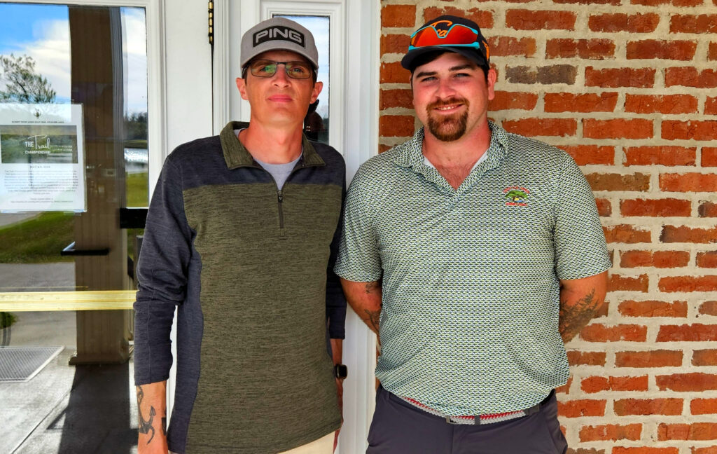 First-round co-leaders (from left) Vance Lewis-John Rollins. (Photo by Joe Medley)